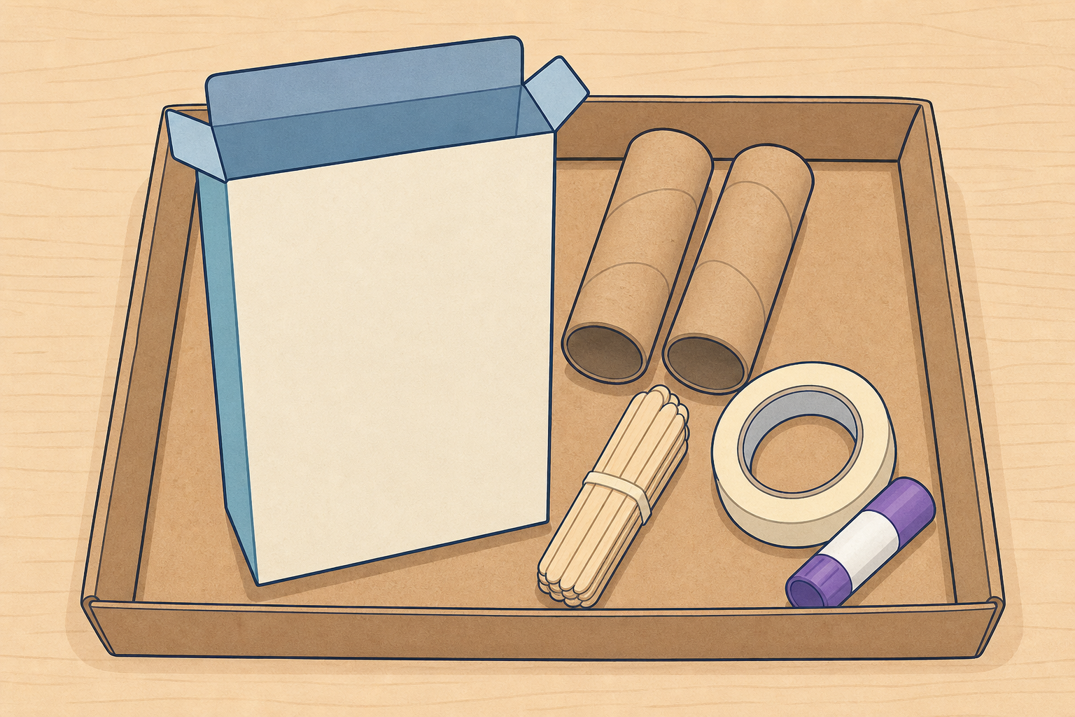 The junk materials the class will build today's helper from, shown plainly