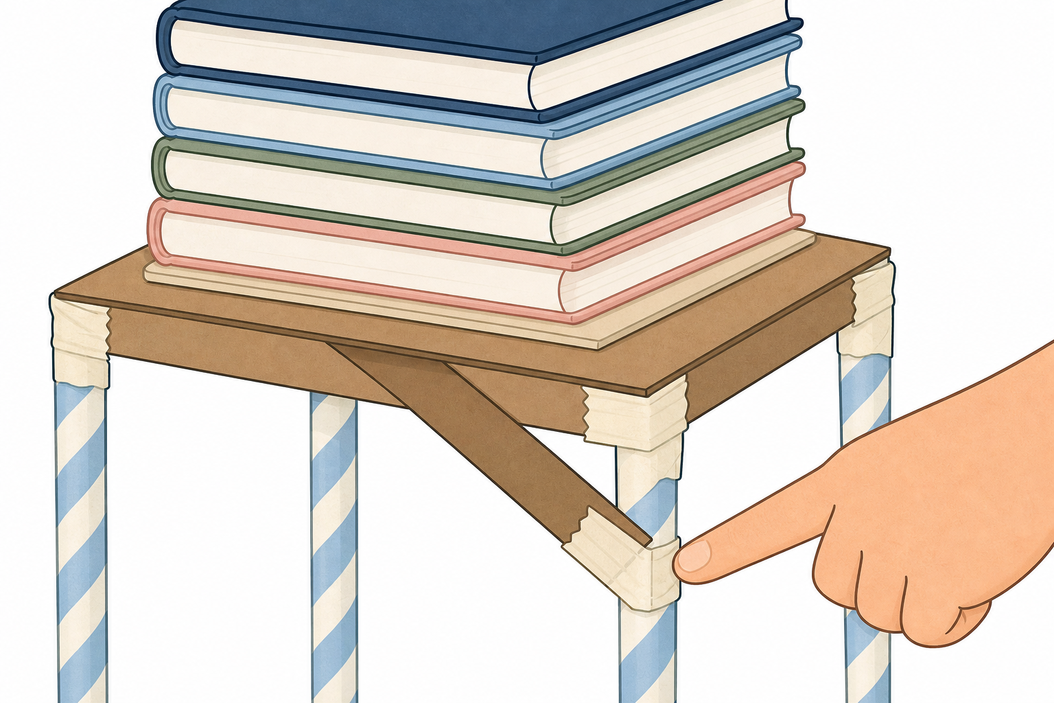 Close-up of the brace and joint a group points to while the load is on