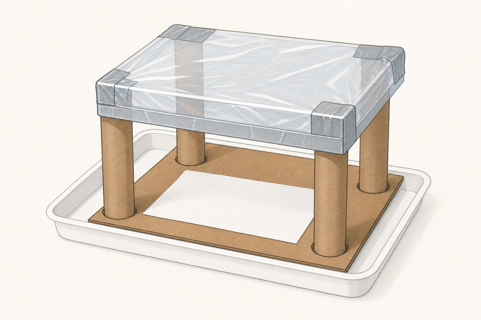 The same prototype with one change: an extra tape strip sealing the roof edge