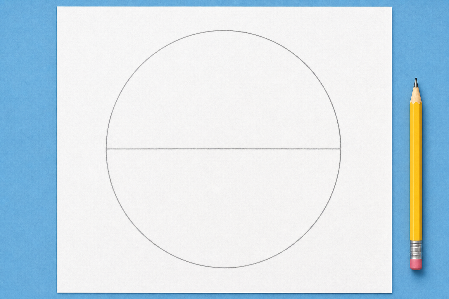 Illustration for Draw a half on your sheet