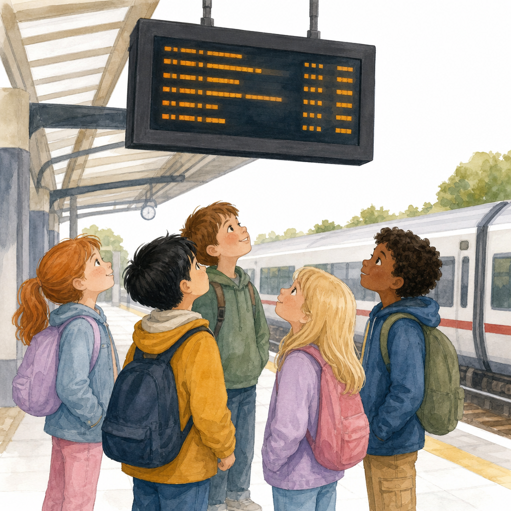 Illustration for Clock or timetable?