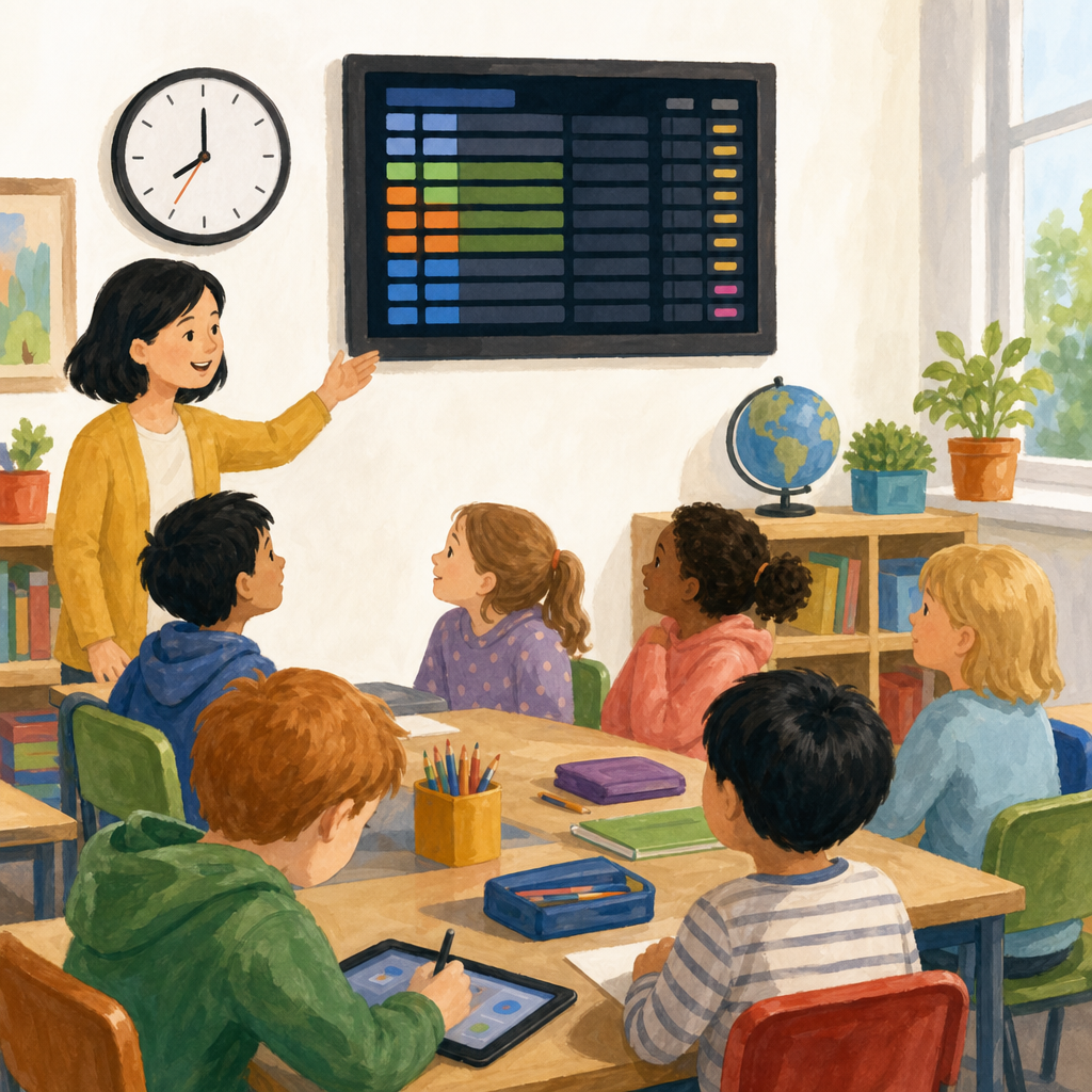 Illustration for Clock face or train board