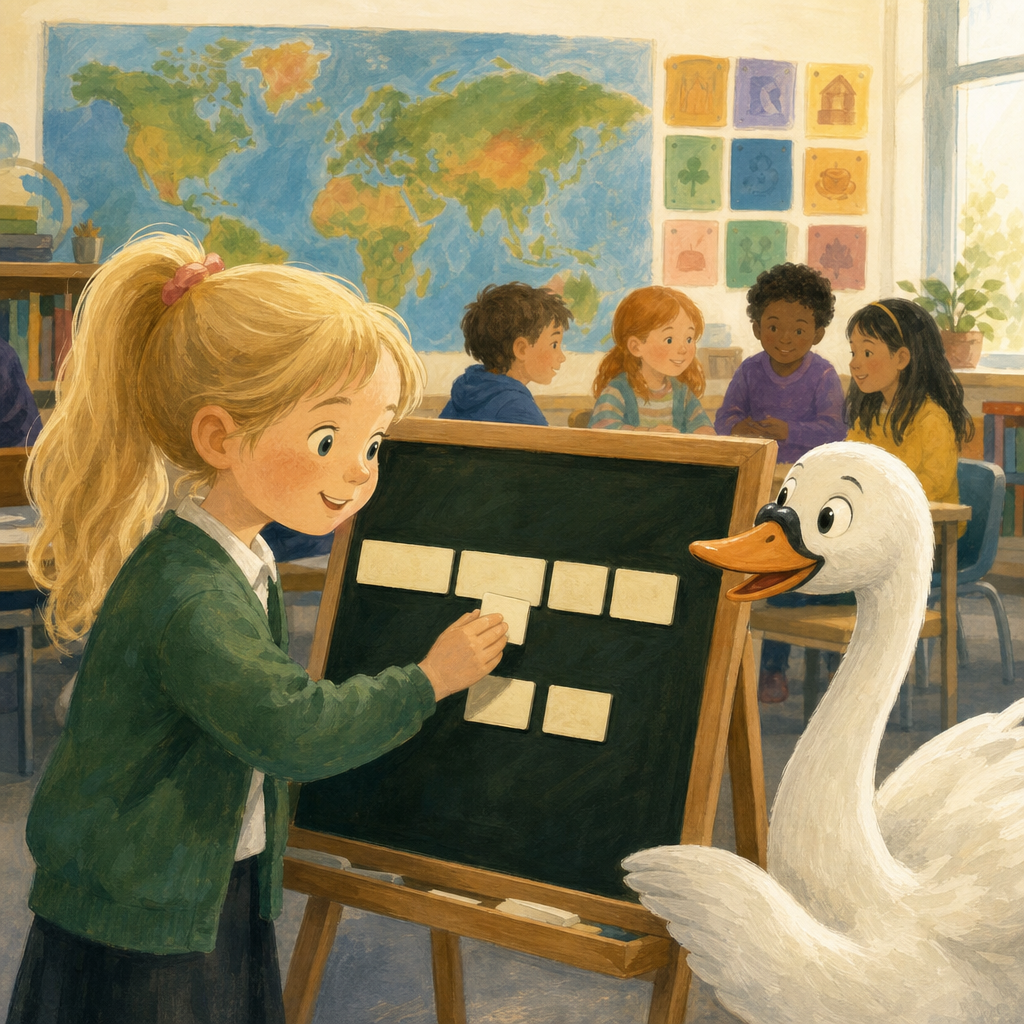 Illustration for The swan is big