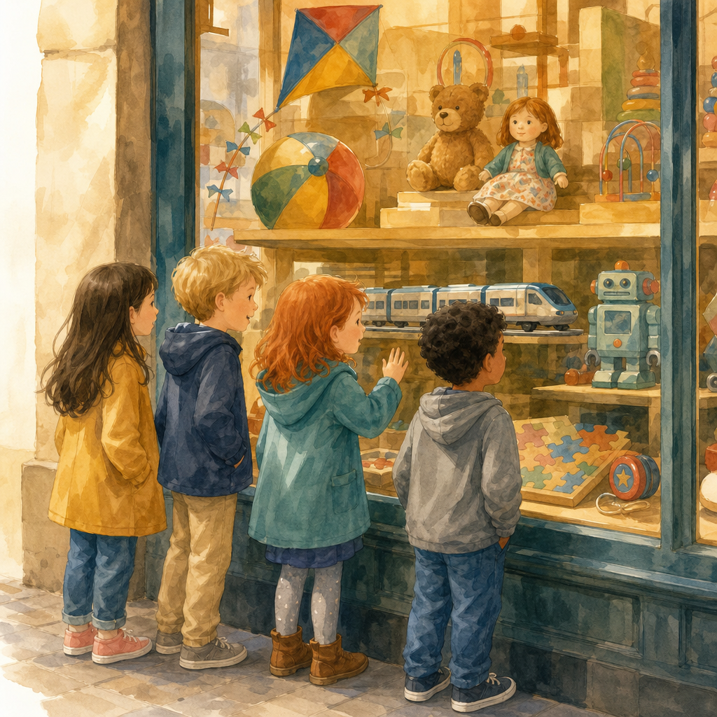 Illustration for The toy shop window
