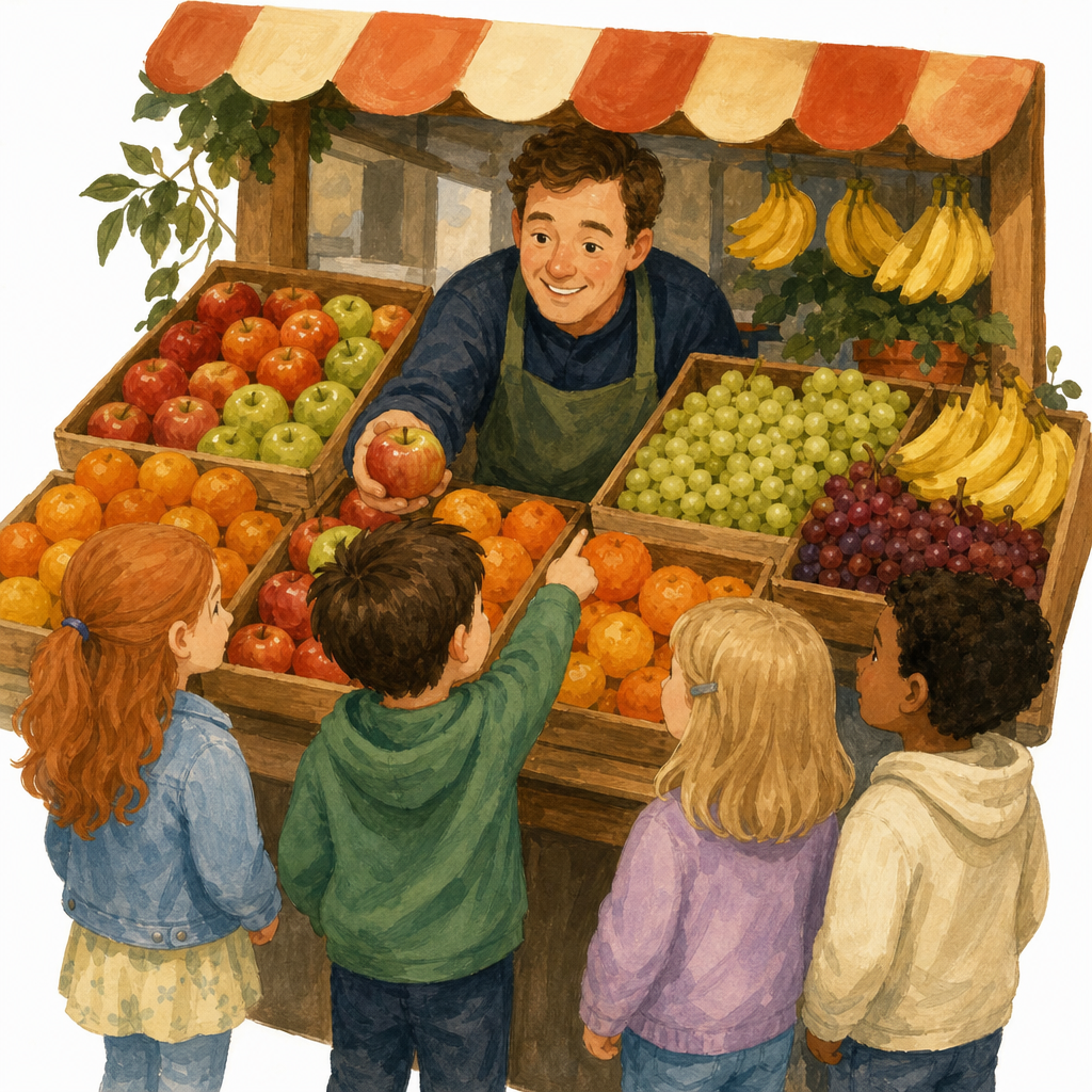 Illustration for At the frutería