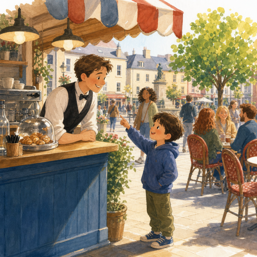 Illustration for Four moves, one café