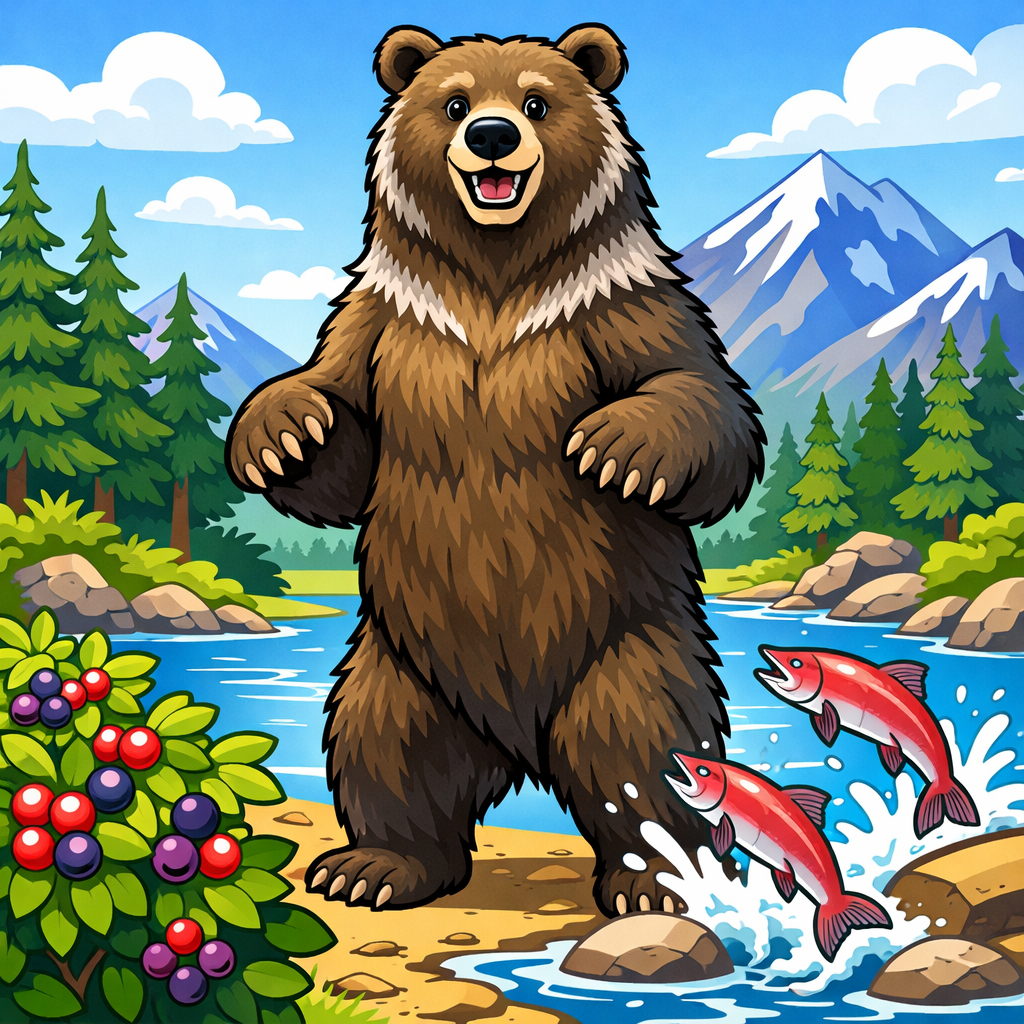 Illustration for North America: Grizzly Bears