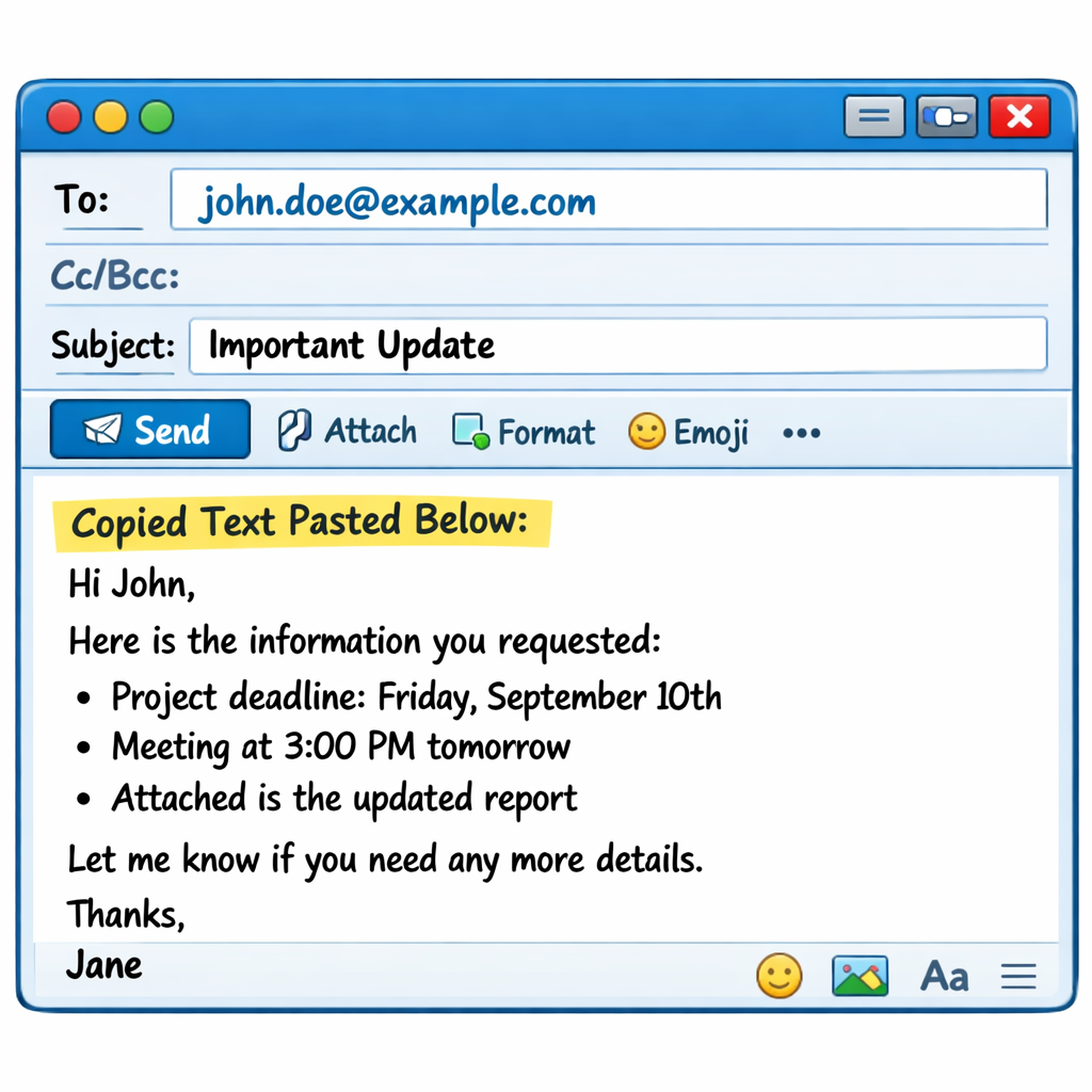 Illustration for Mini Practice: Copy/Paste in Email