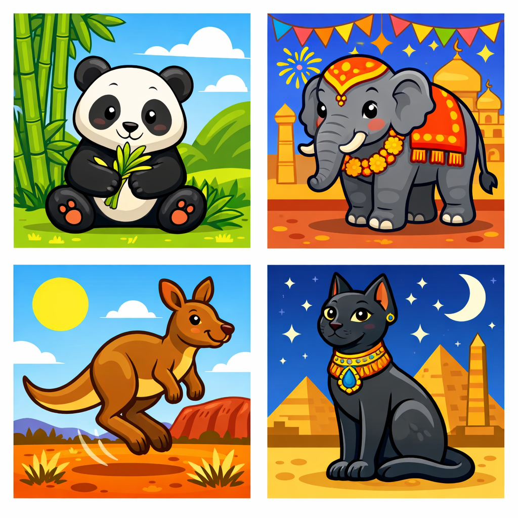 Illustration for Animals Around the World