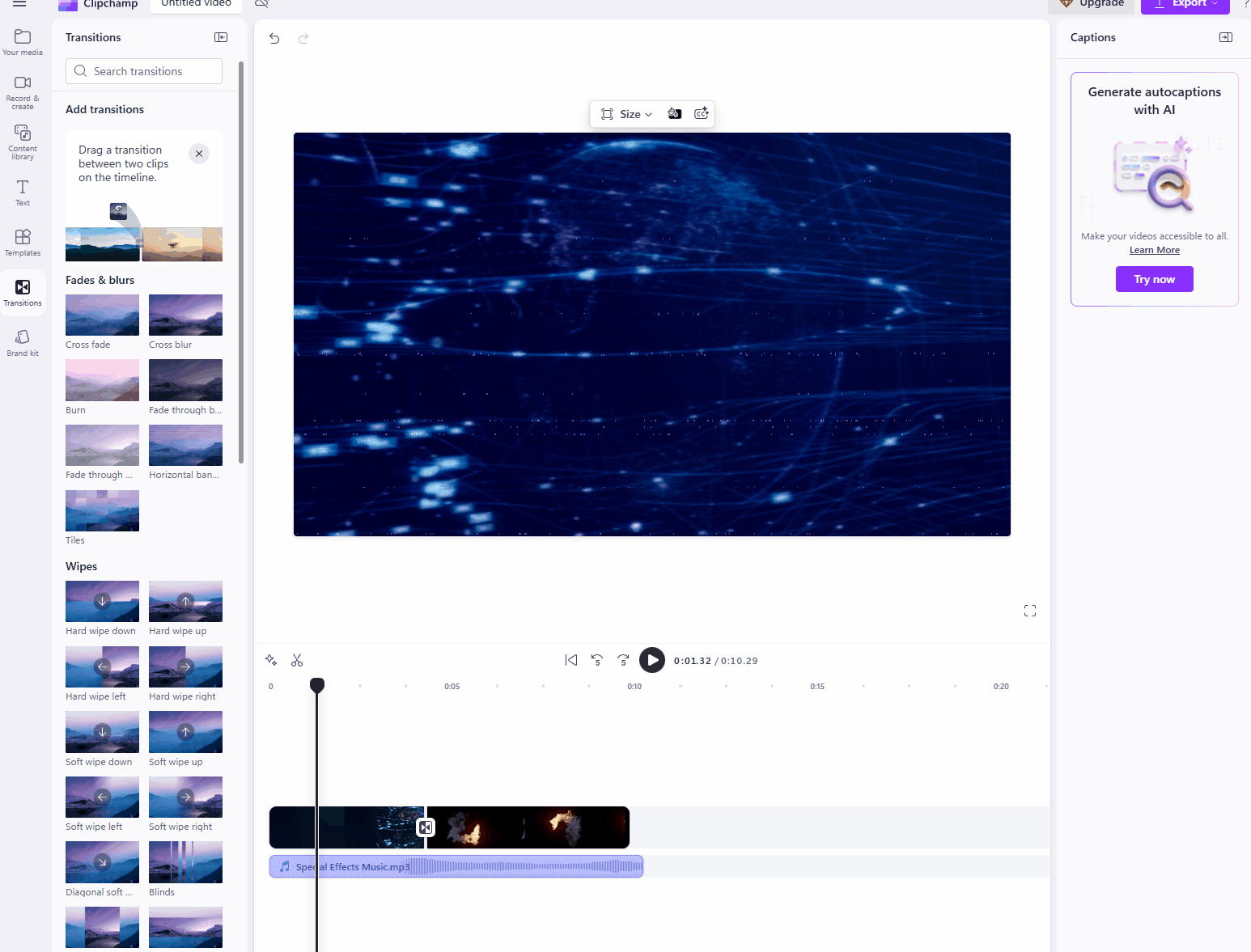 Customising Transitions and Effects